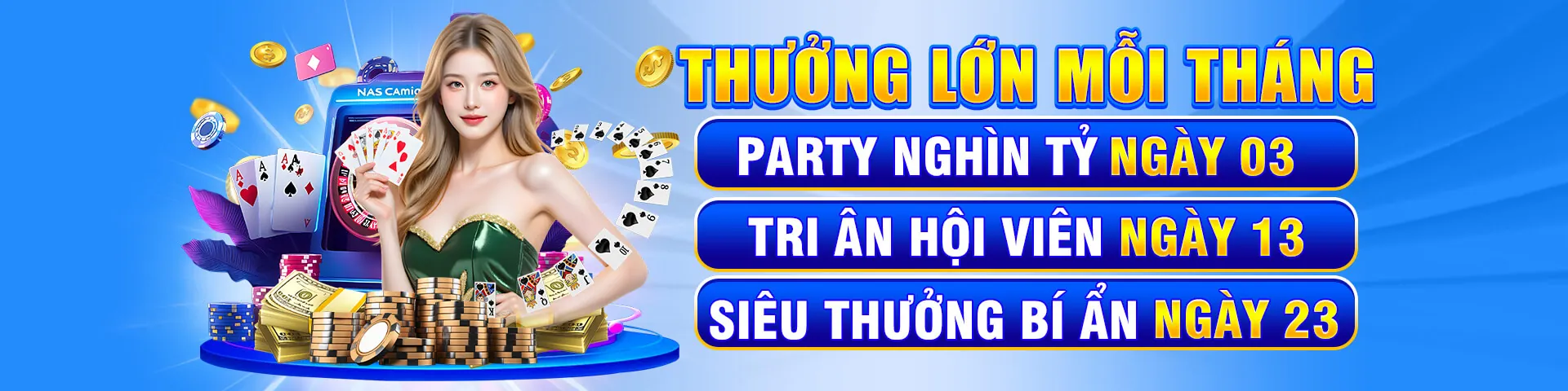 Hình ảnh chính của trang Nổ Hũ W888 Casino với các biểu tượng slot game và hiệu ứng ánh sáng rực rỡ